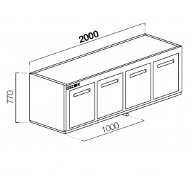 Cella frigo sottobanco CUBO77 TN20 NUC