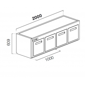 Cella frigo sottobanco CUBO61 TN20 NUC