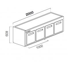 Cella frigo sottobanco CUBO61 TN15 NUC