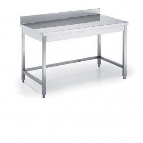 Tavolo Inox su gambe PF60 + alzatina - Larghezza da 210 a 300 cm.