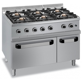 Cucina 6 fuochi a gas higt power con forno a gas MG/70110HFG