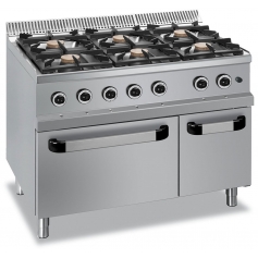 Cucina 6 fuochi a gas higt power con forno a gas MG/70110HFG