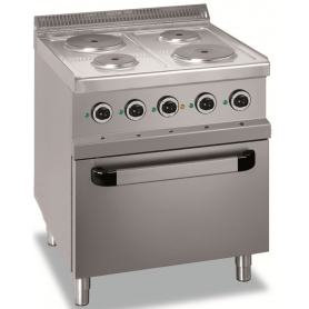 Cucina elettrica a 4 piastre tonde su forno elettrico MG7E4F77