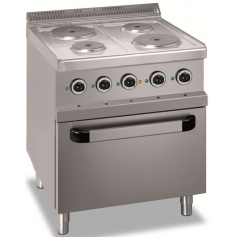 Cucina elettrica a 4 piastre tonde su forno elettrico MG7E4F77