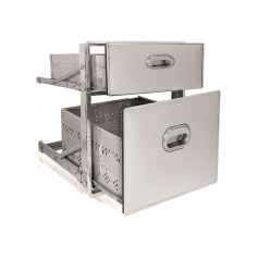 Cassettiera doppia H72 cassetti disuguali serie 3000 per frigo bar