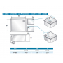 Lavello inox da incasso sotto top cm. 40x40x20h