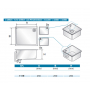 Lavello inox da incasso sotto top cm. 25x25x20h