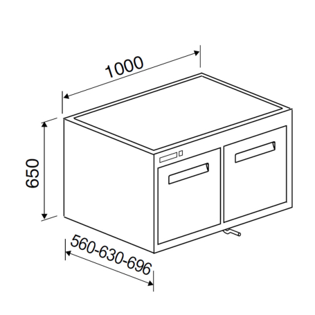 Cella frigo sottobanco CUBO65 TN55 NUC