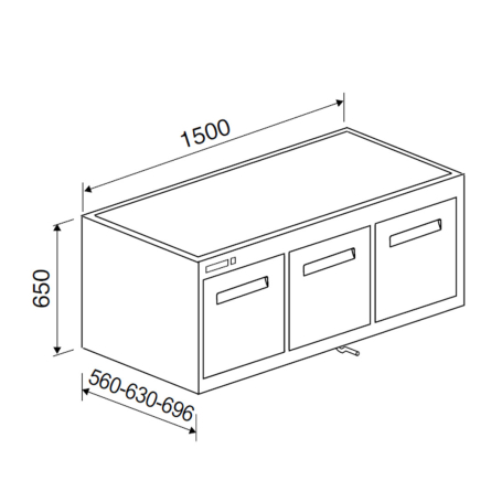 Cella frigo sottobanco CUBO65 TN55 NUC