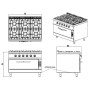 Cucina 6 fuochi a gas con forno a gas KUSINA G9K211G