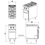 Cucina 2 fuochi a gas KUSINA G9K100G