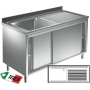 Lavatoio cm.140 gocciolatoio dx armadiato inox