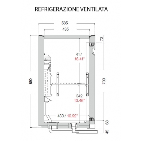 Cella frigo sottobanco CUBO85 TN15 NUC ps280